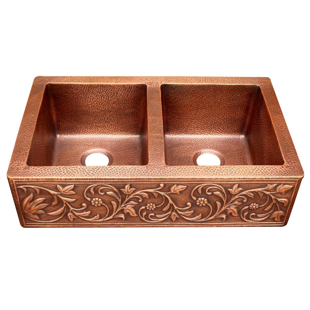 Akicon Double Bowl Undermount Kitchen Copper Sink -AKS604-C