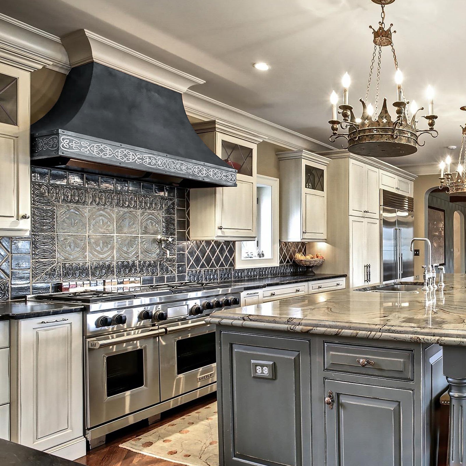 Custom copper range hood