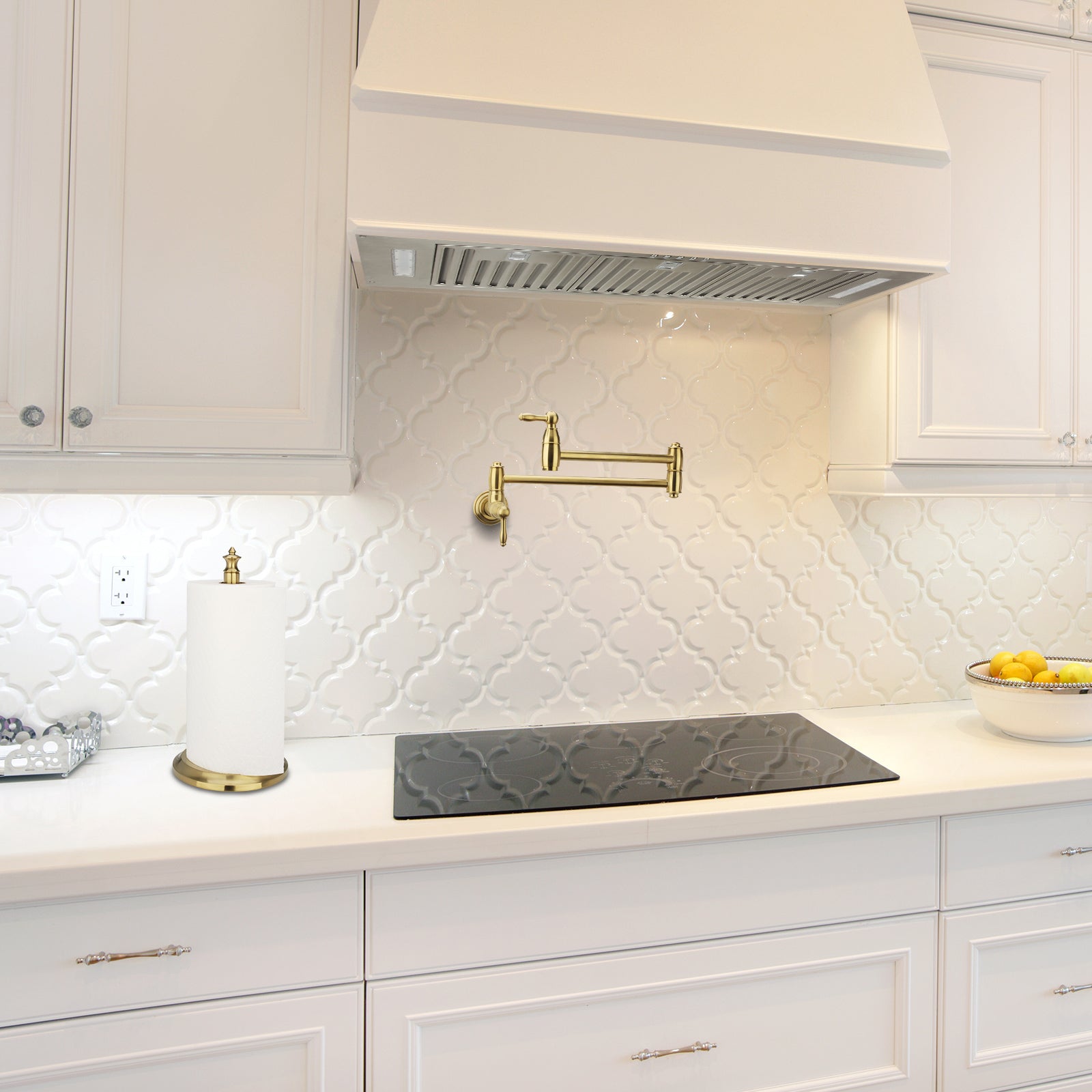 Copper Paper Towel Holder Roll Dispenser Stand for Kitchen Countertop & Dining Room Table - AK79304-C