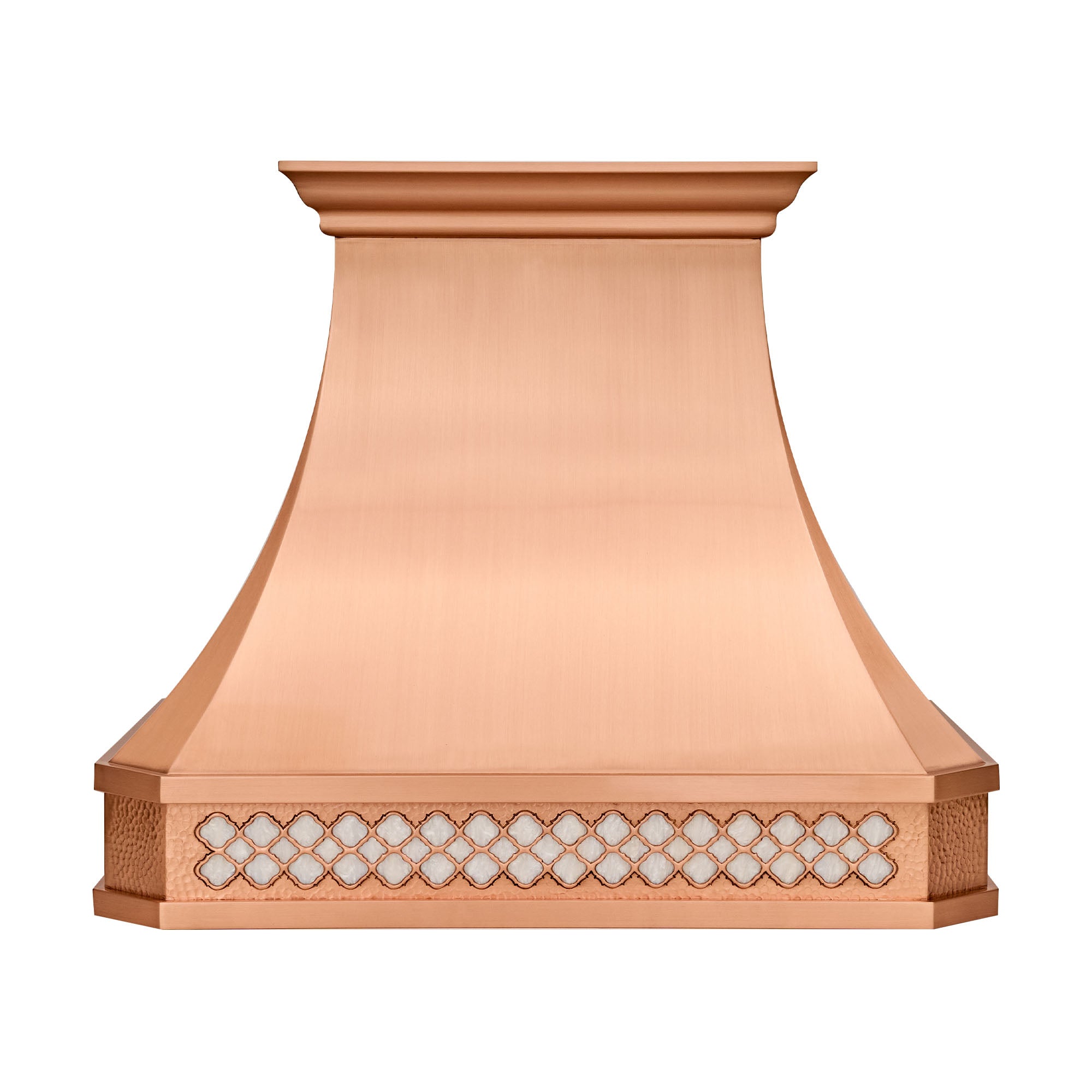 Handcrafted White Mother-of-Pearl Inlay Range Hood