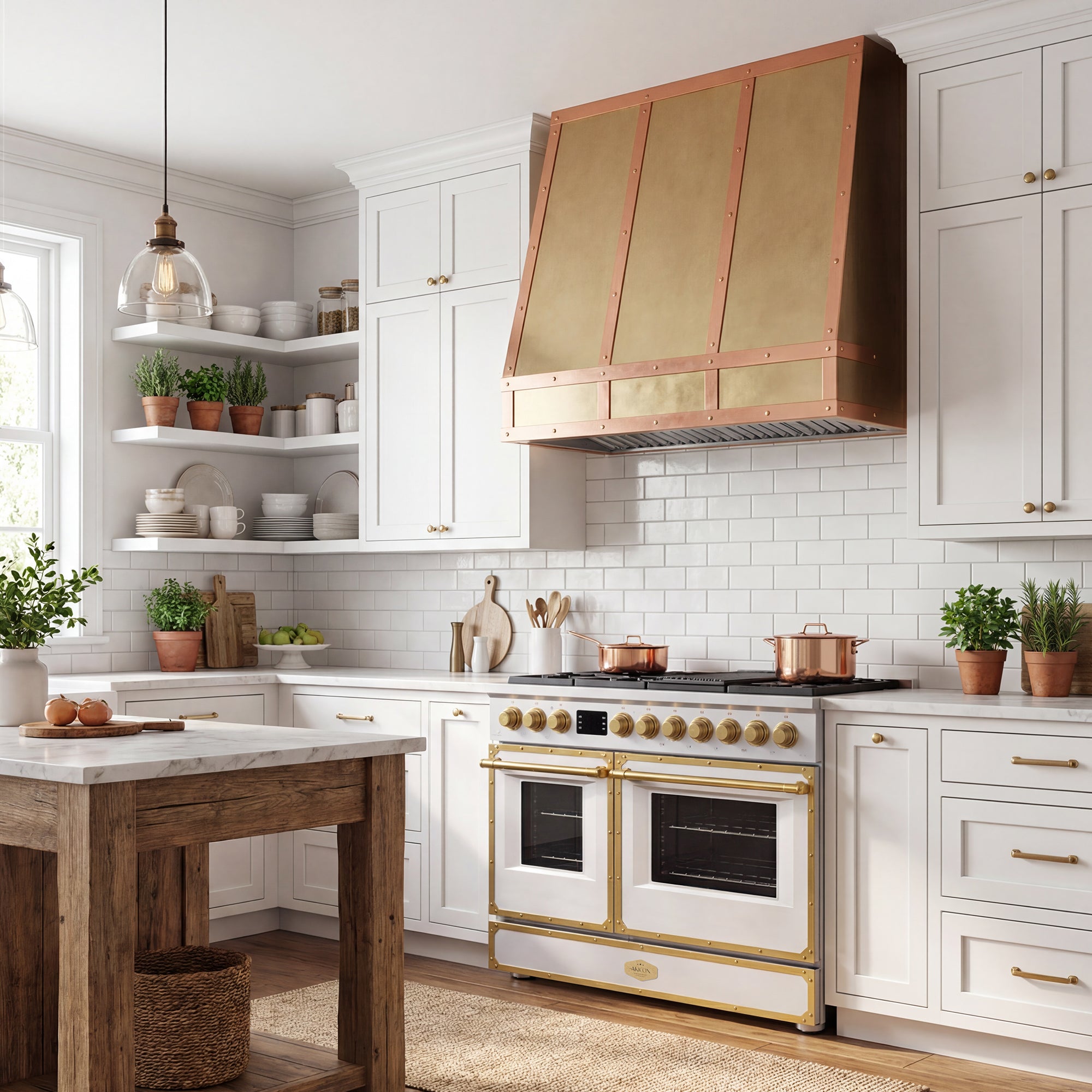 Handmade Copper Range Hood Strong Airflow Performance