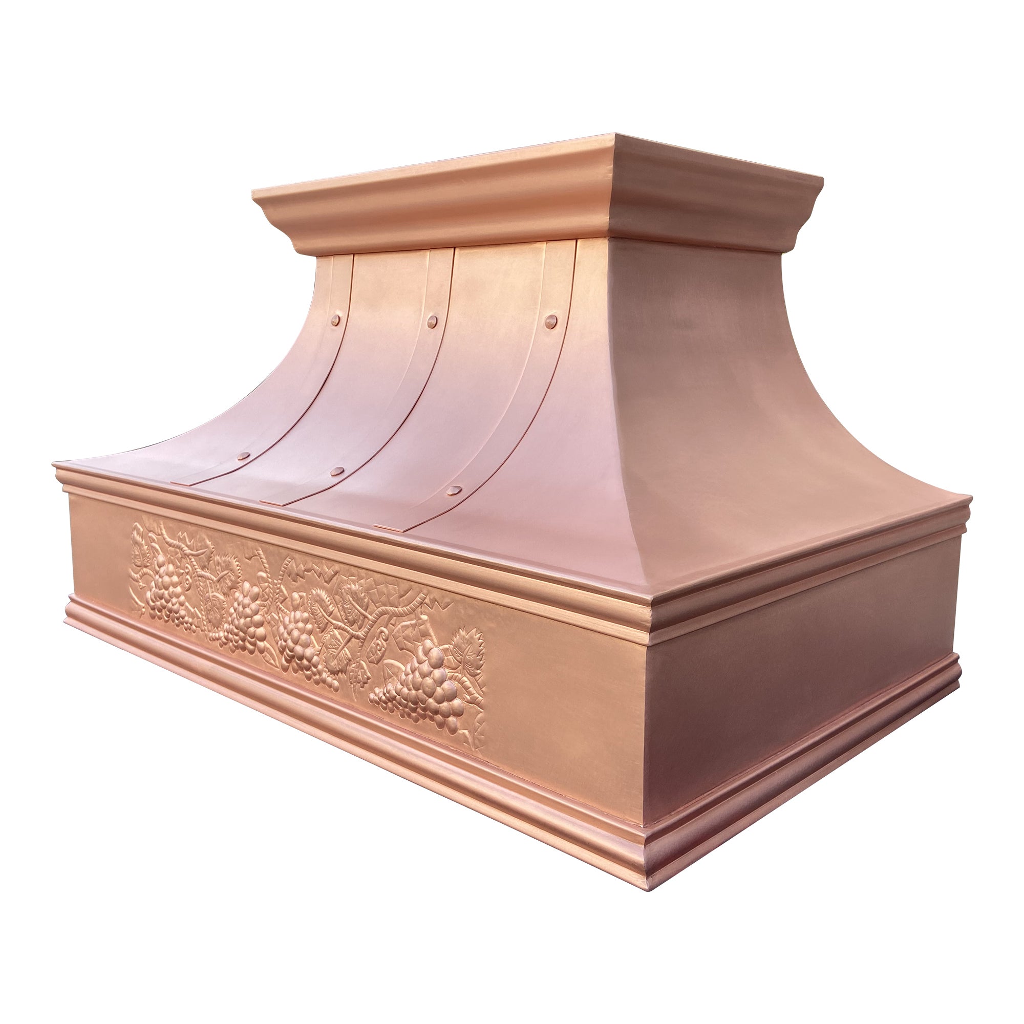 Rustic copper range hood