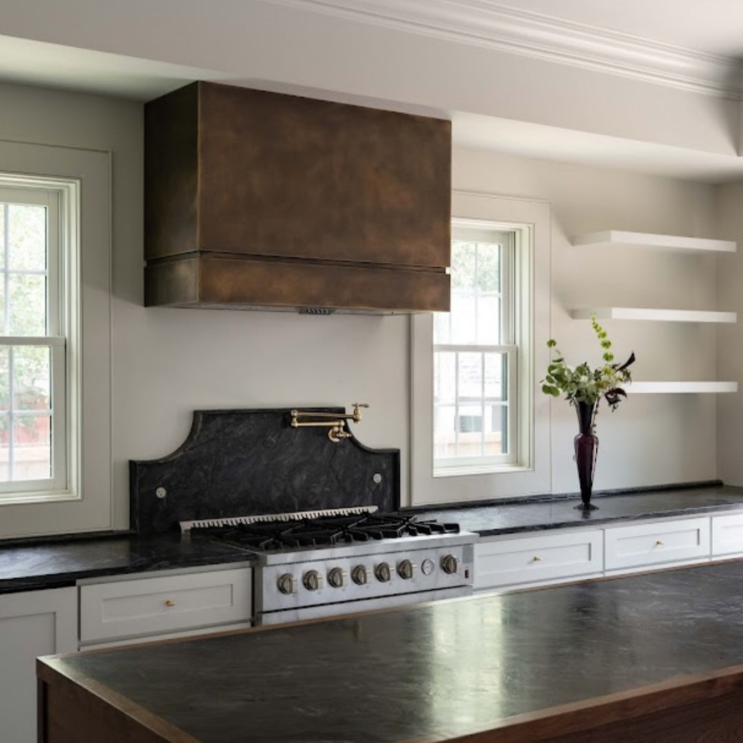 Akicon Custom Handcrafted Modern Box Copper Range Hood