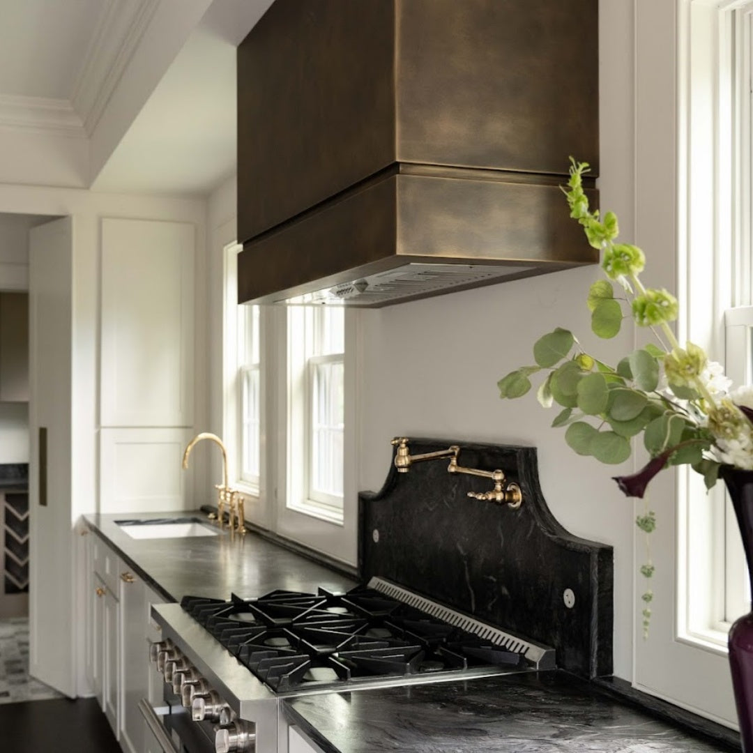 Akicon Custom Handcrafted Modern Box Copper Range Hood