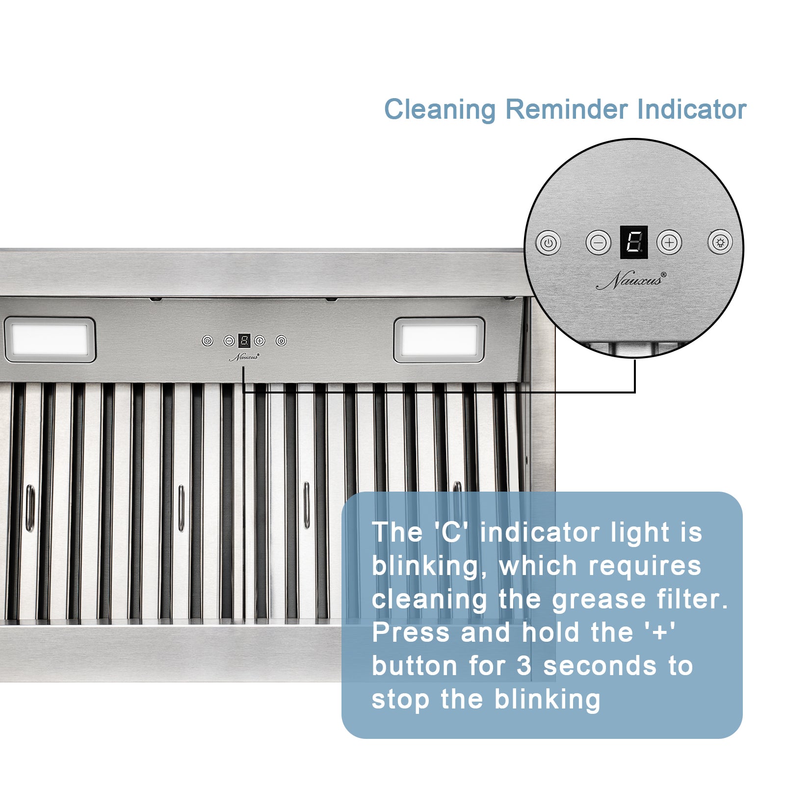 30“ Range Hood Insert, Ultra Quiet Stainless Steel 6" Ducted with 600 CFM Powerful Suction-NX-19IL-30