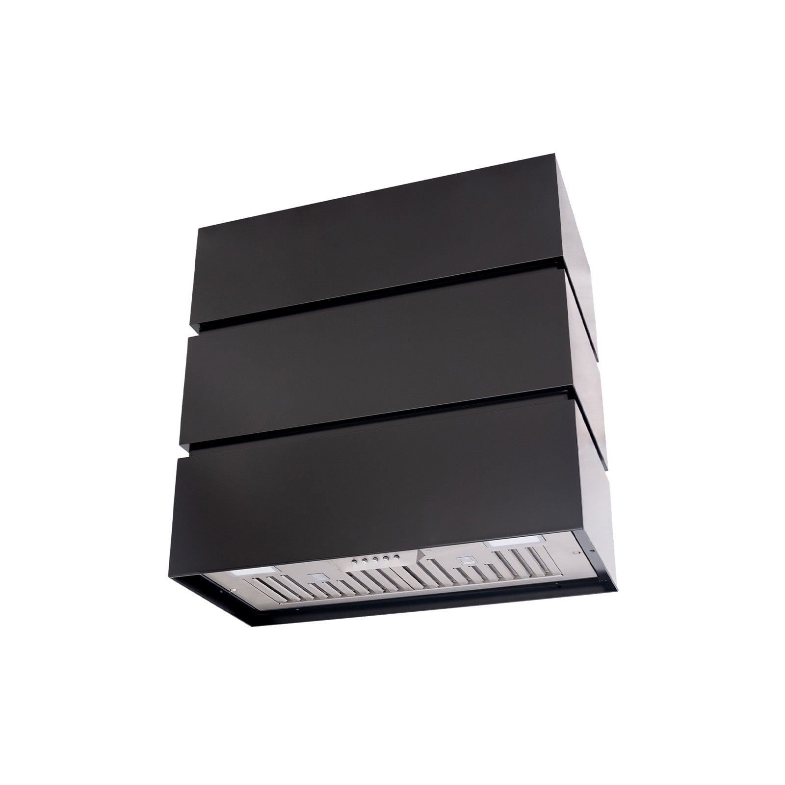 black_stainless_steel_hood_geometric_design_30inch