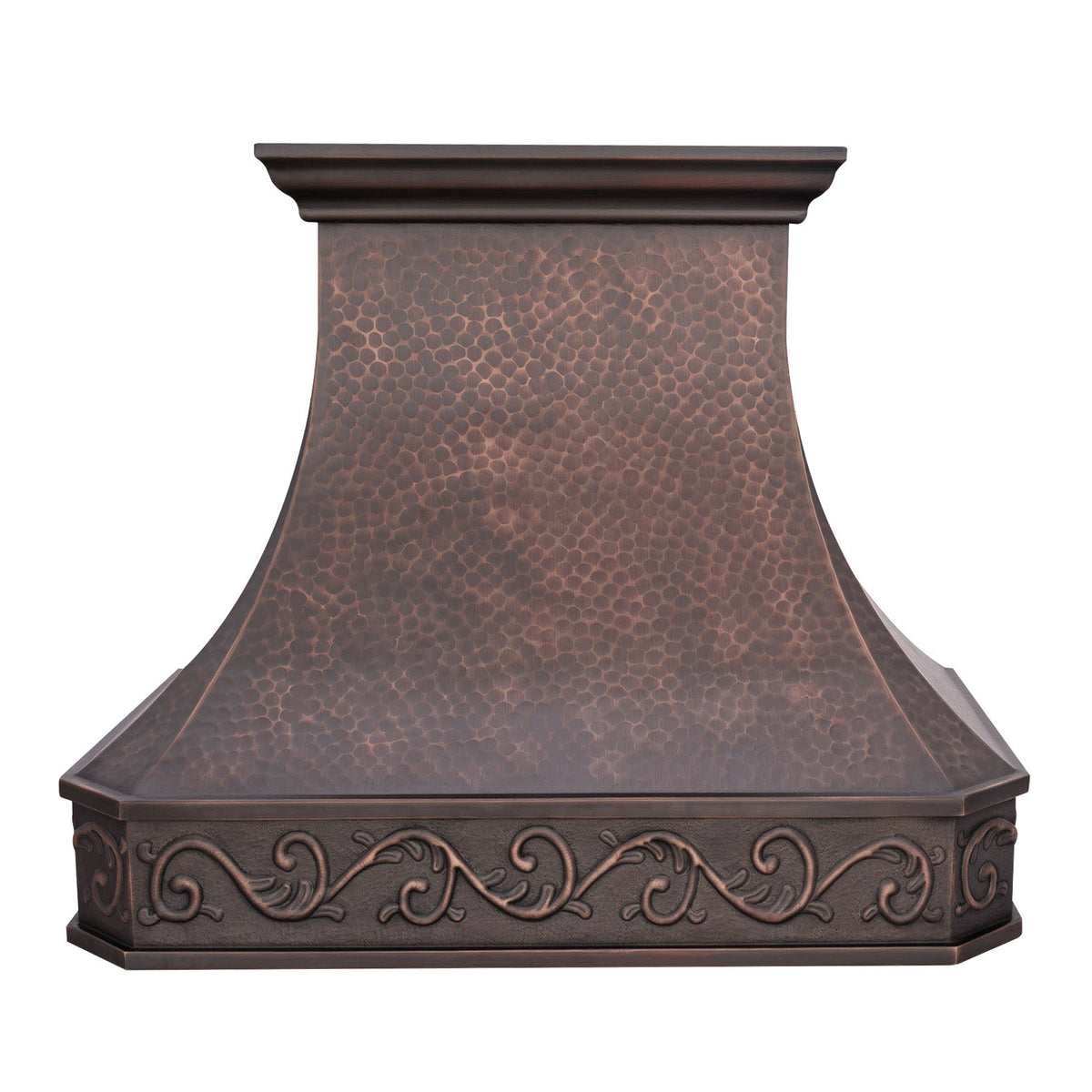 akicon custom hammered copper vent hood