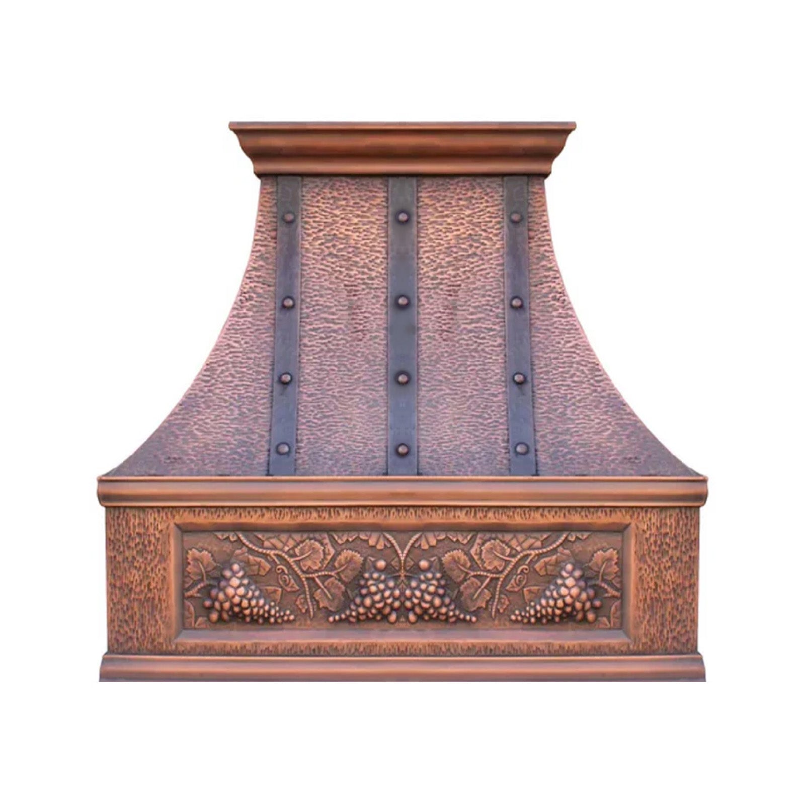 custom_copper_range_hood_arch_top_brass_buttons_42inch