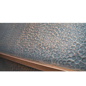 custom copper range hood light hammered