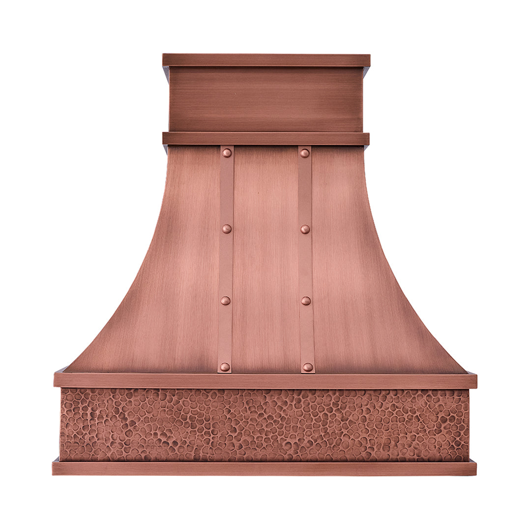 hammered_copper_kitchen_hood_dark_brown_patina_48inch
