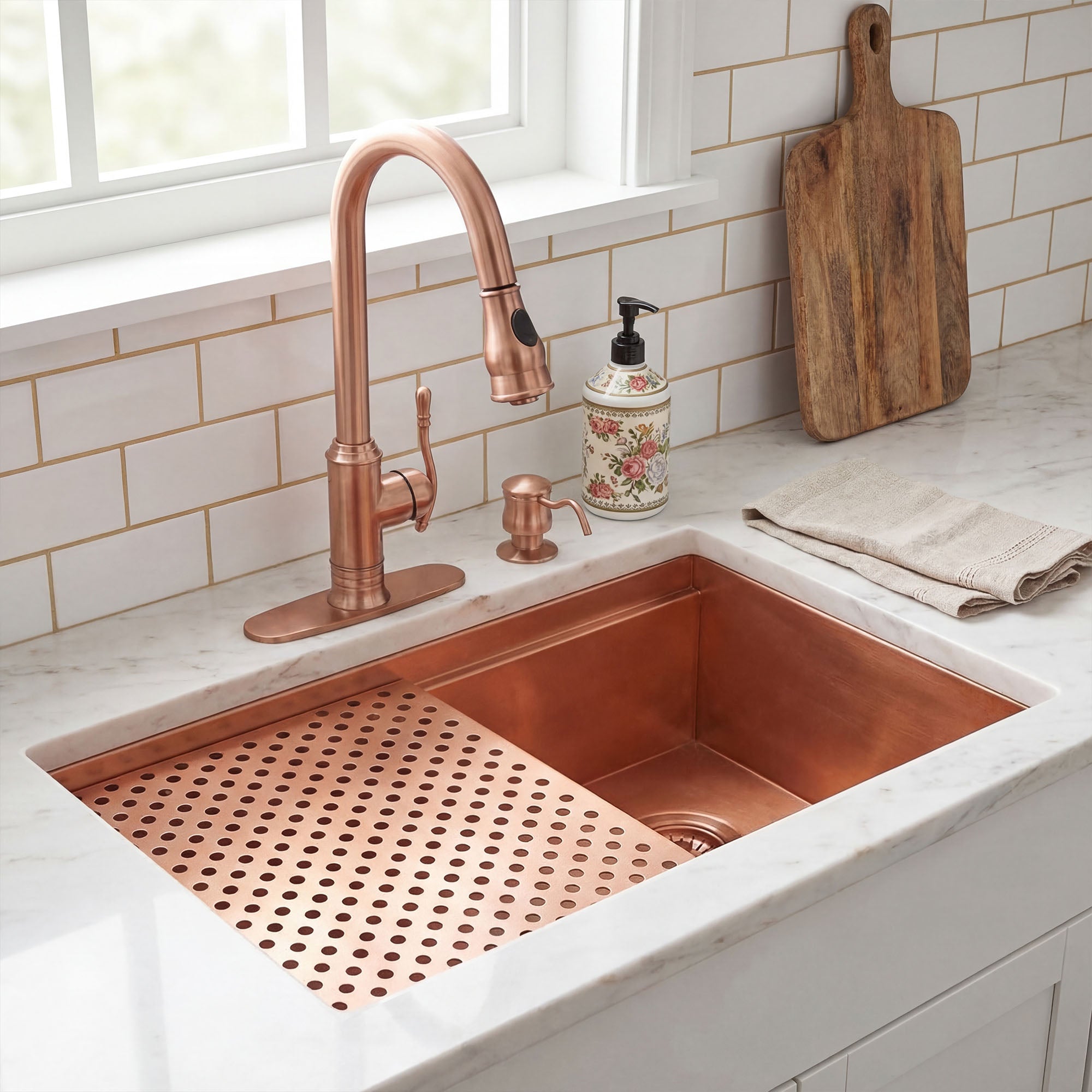 handcrafted-hammered-copper-kitchen-sink