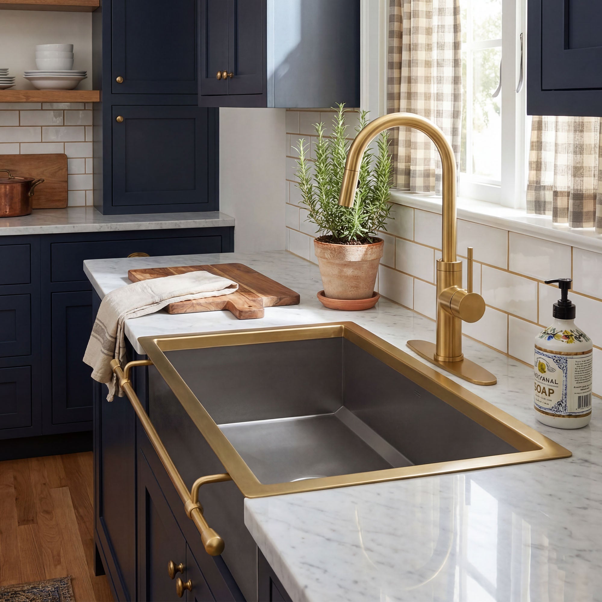 Akicon Equal Bowl Farmhouse Copper Kitchen Sink - AKS506