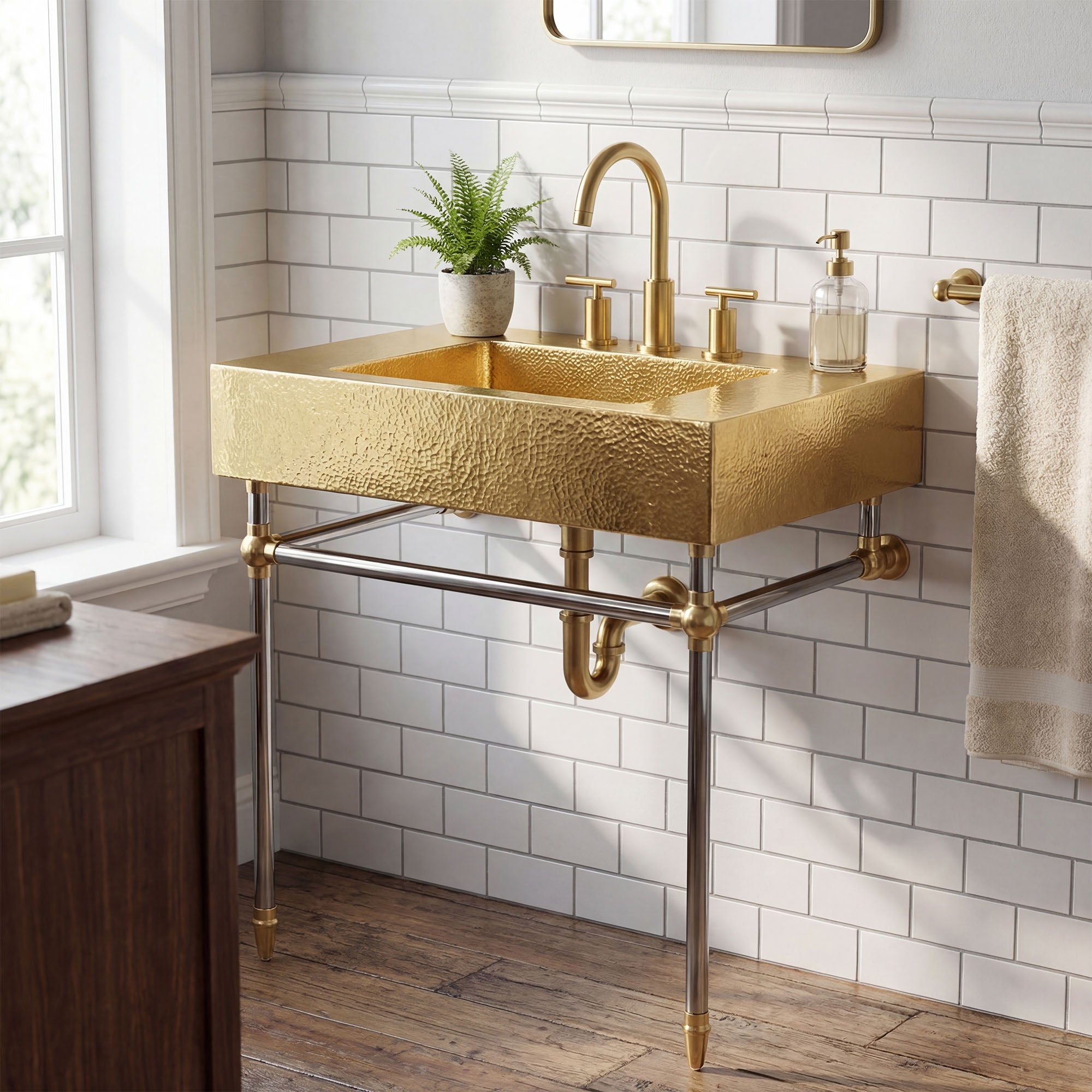 handmade-freestanding-copper-bathroom-sink