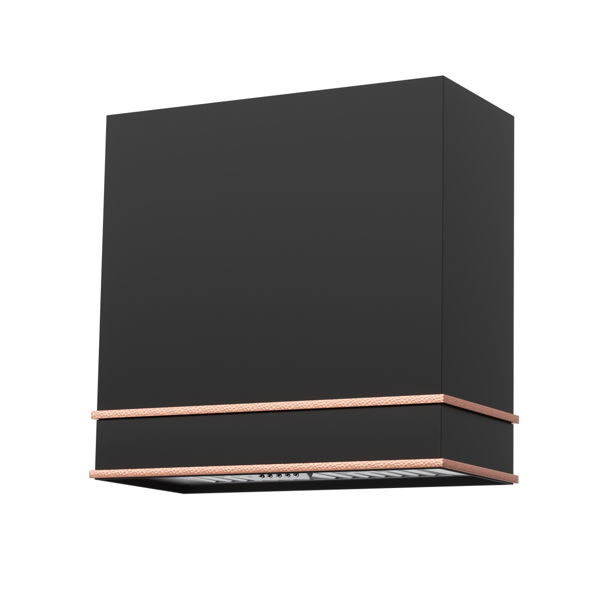 30" Double-Band Stainless Steel Range Hood with Copper Trim