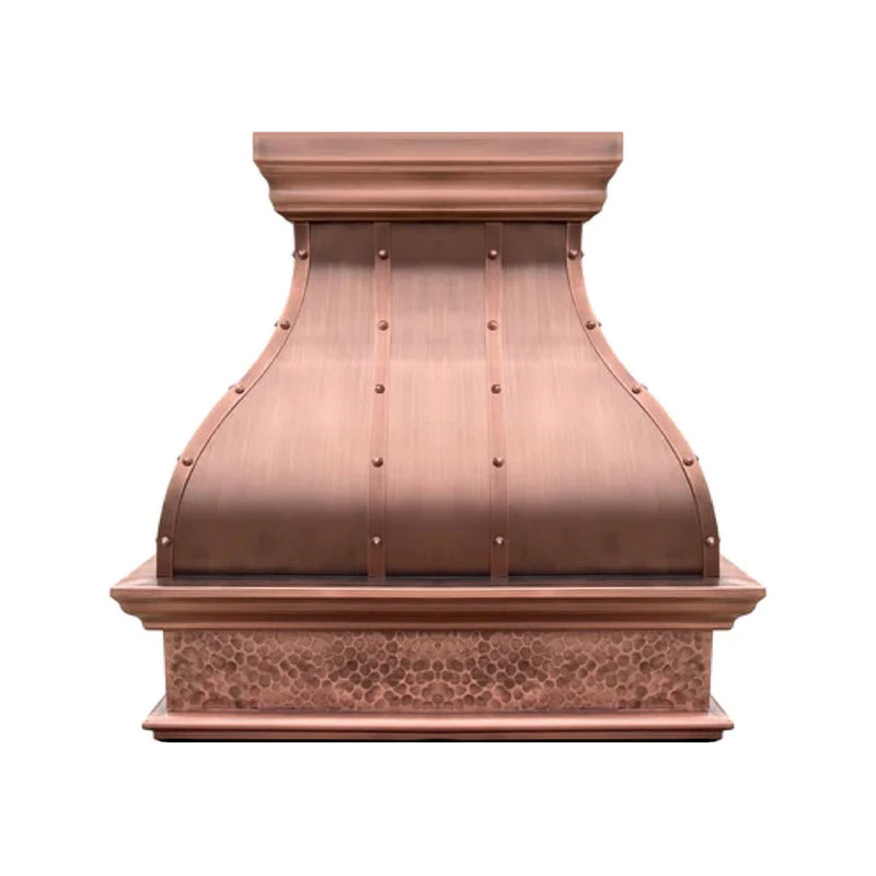 smooth_copper_hood_stainless_liner_insert_ready_36inch