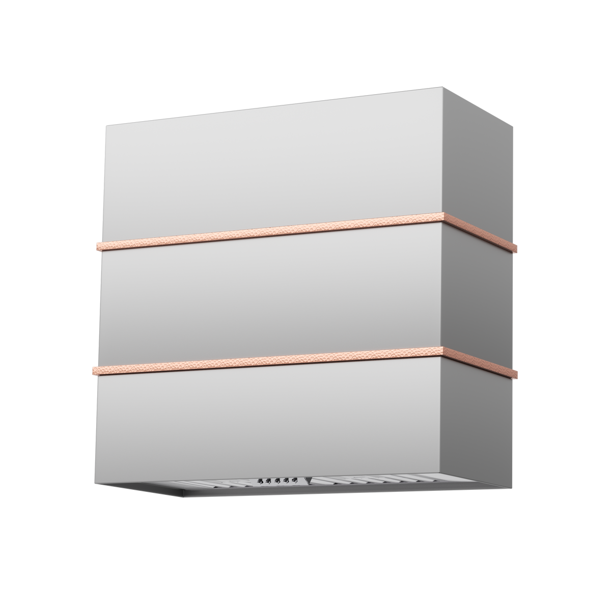 30" Center-Band Stainless Steel Range Hood with Copper Trim