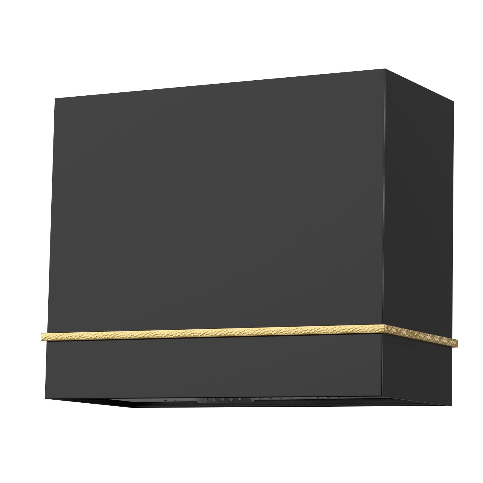 black and gold stainless steel range hood with insert
