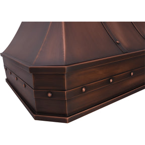 Akicon kitchen hammered copper vent hood wall mount