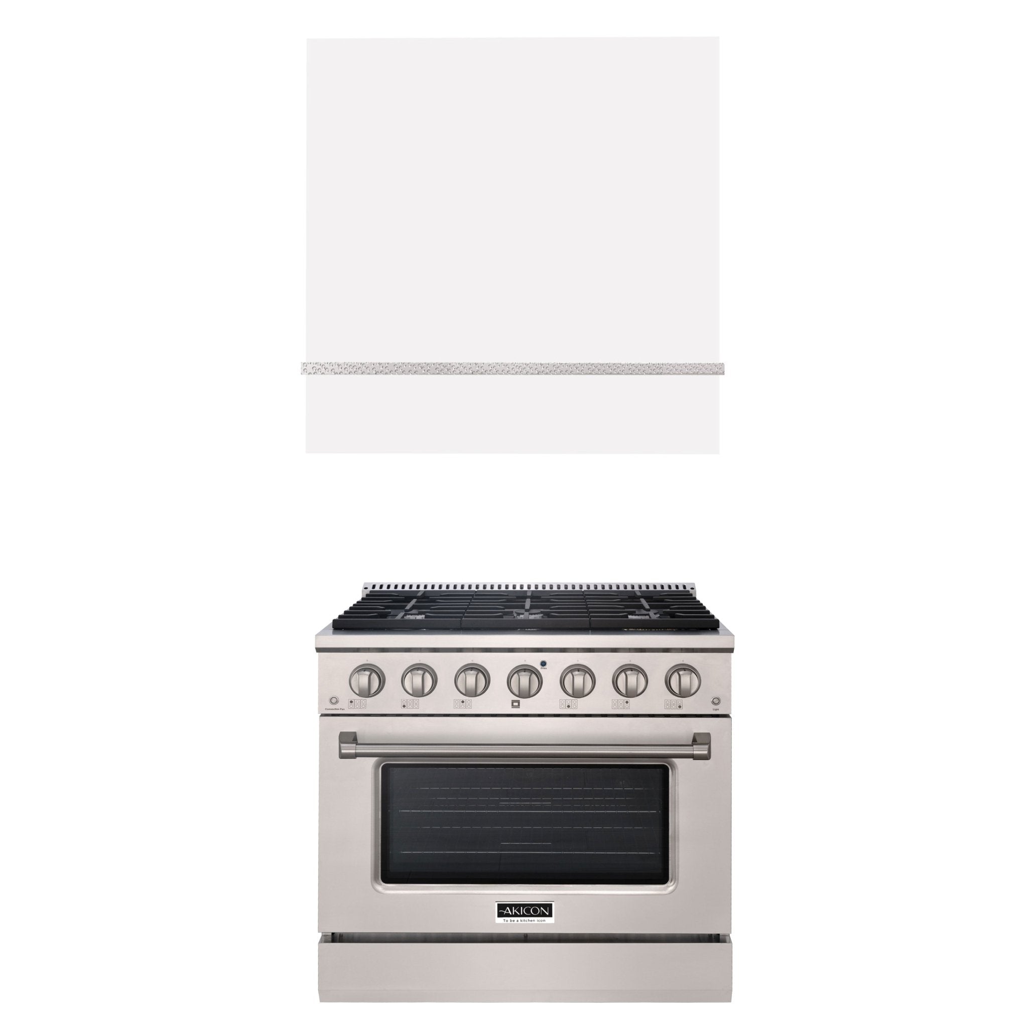 white range hood and stainless steel gas range