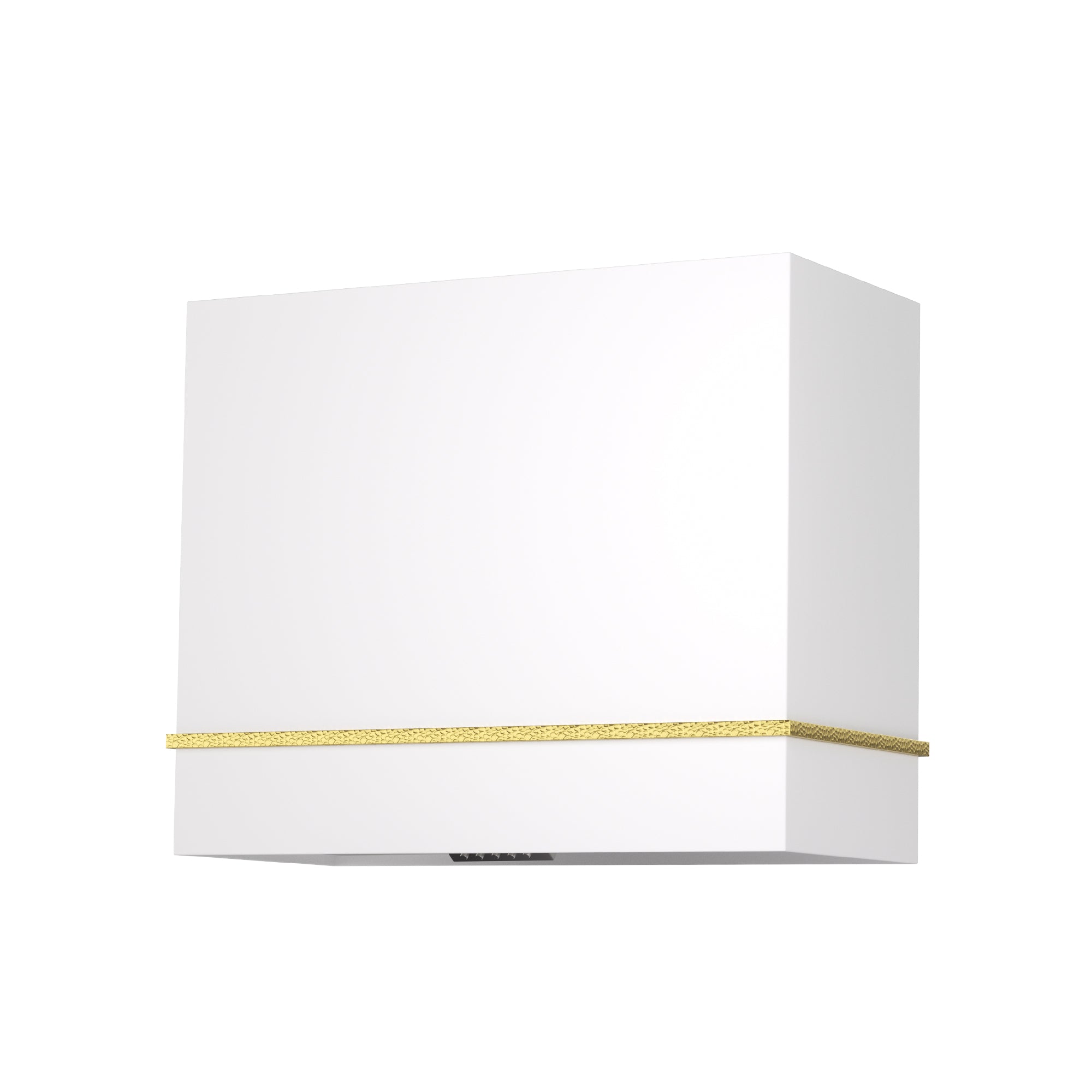 white_stainless_steel_range_hood_with_gold trim_36inch_wall_mount