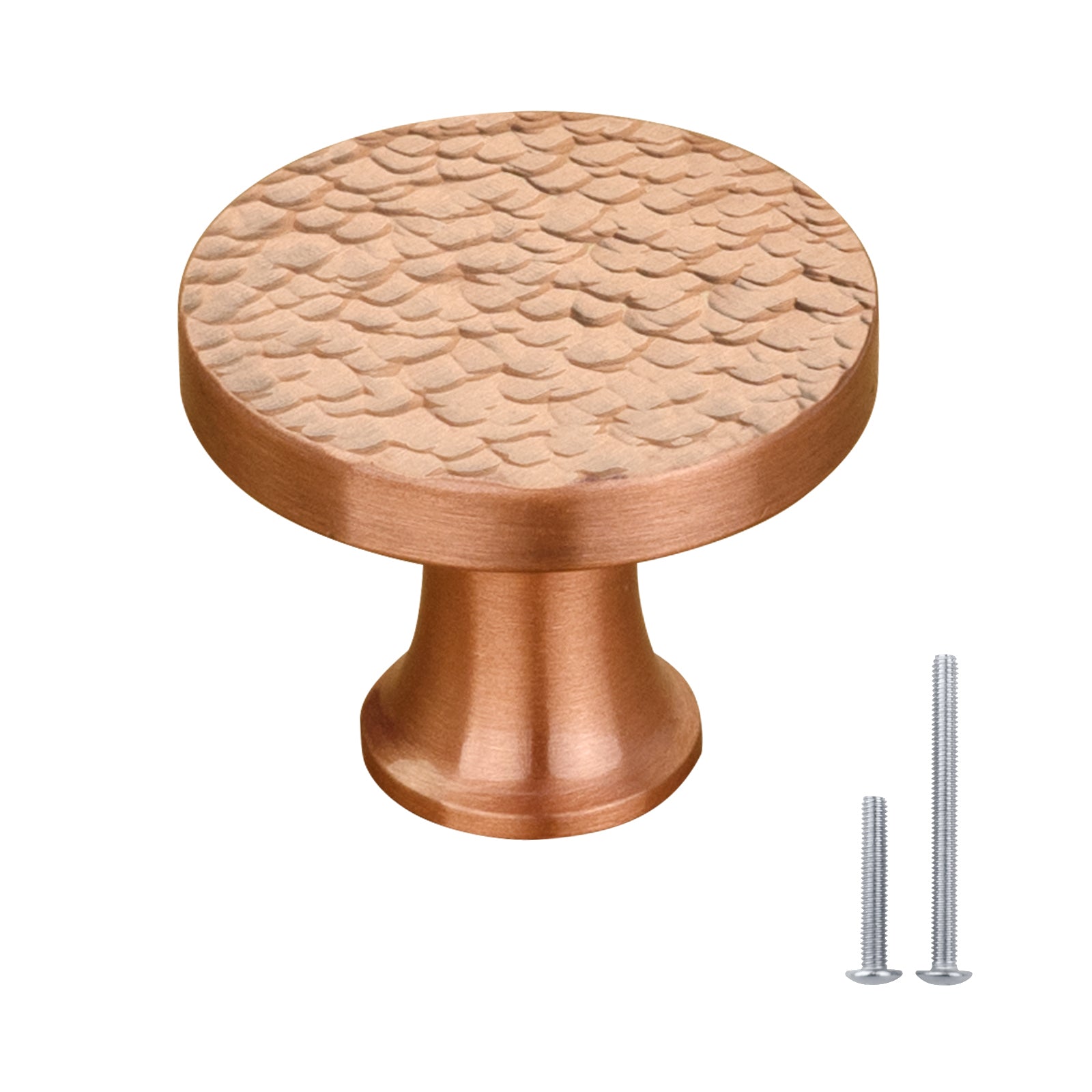 Akicon Hammered Copper Kitchen Cabinet Knobs 1-1/4 inch (32 mm) Diameter 100% Solid Brass Drawer Knob AK01916A-C