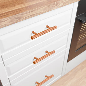 Akicon 3 Inch Hole Center Hammered Copper Kitchen Cabinet Handles 100% Solid Brass Drawer Pulls AK01930A-C