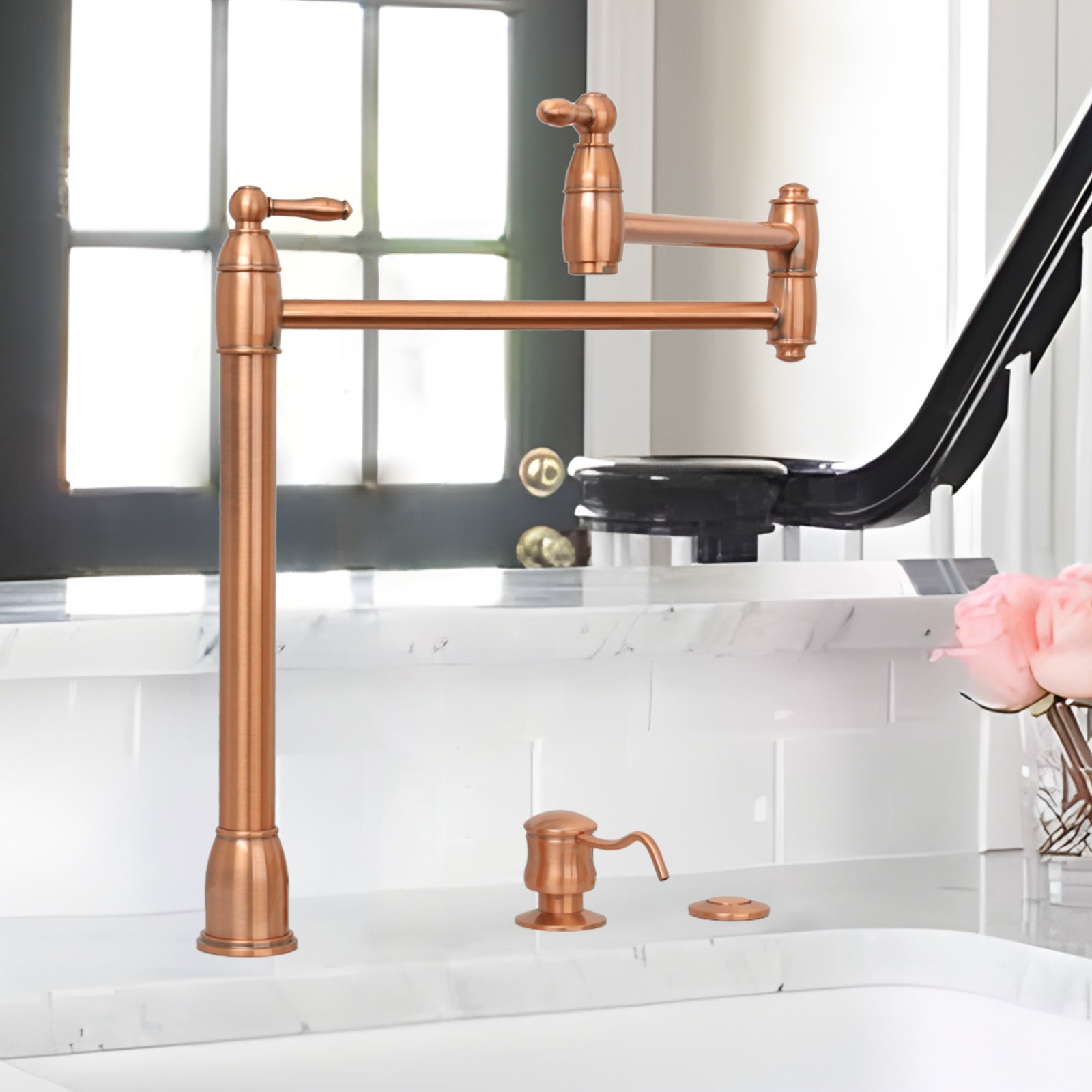 Copper Garbage Disposal Air Switch with Air Hose - AK79001-C