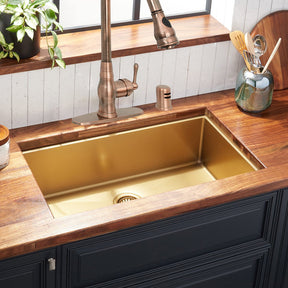 Akicon Single Bowl Undermount Copper Kitchen Sink - AKS50013-C