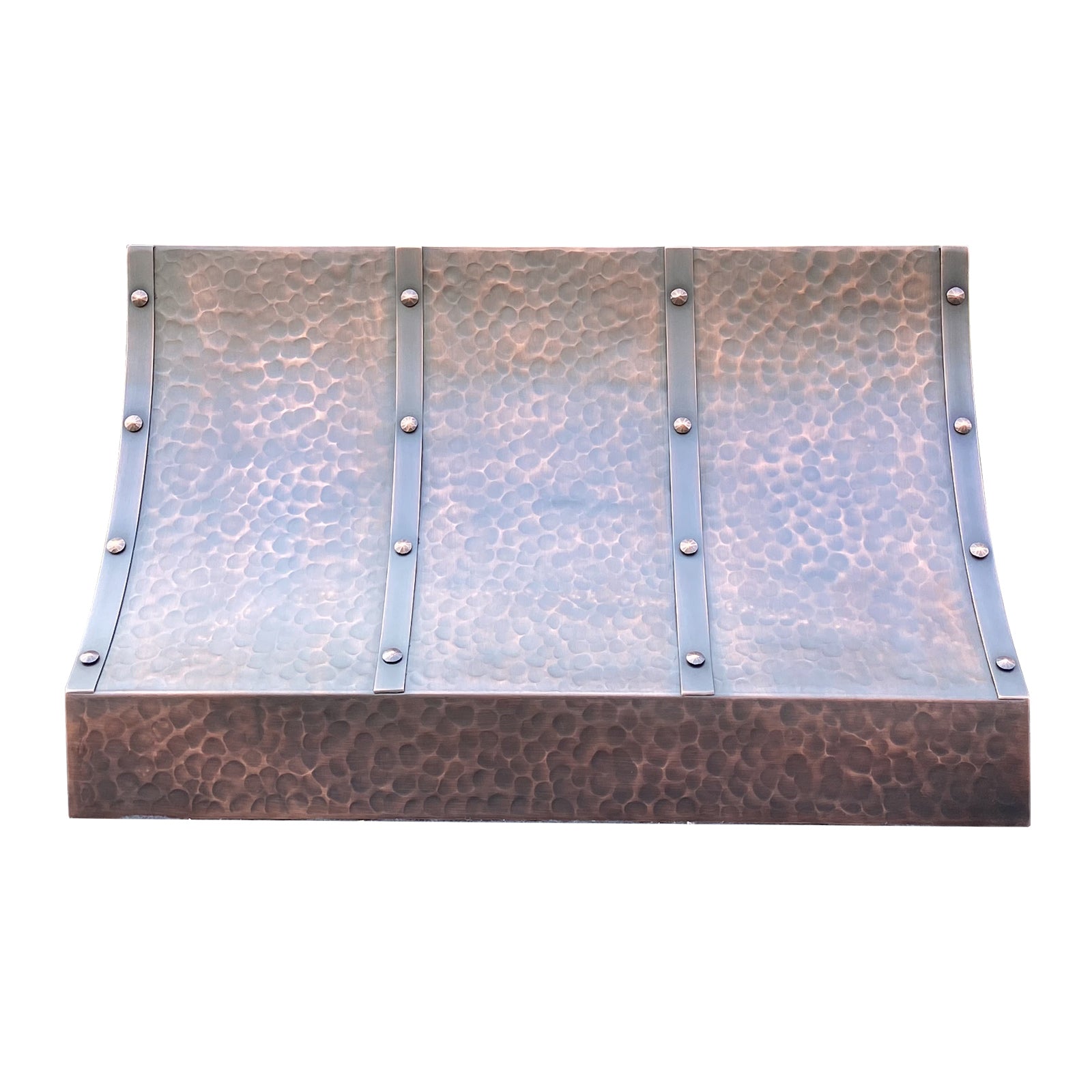 Handcrafted copper range hood