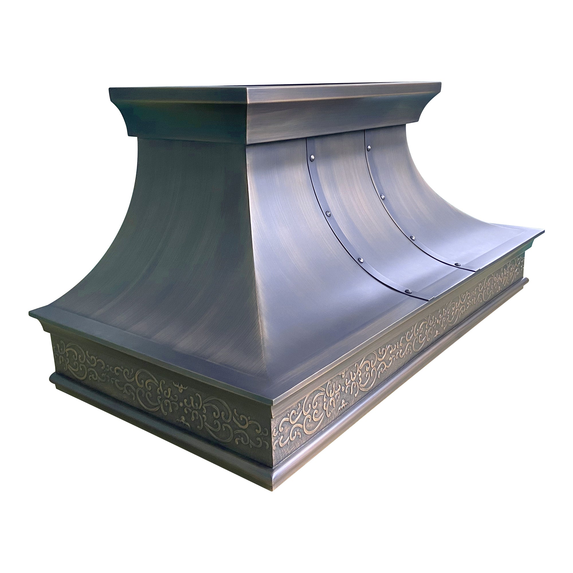 Rustic copper range hood