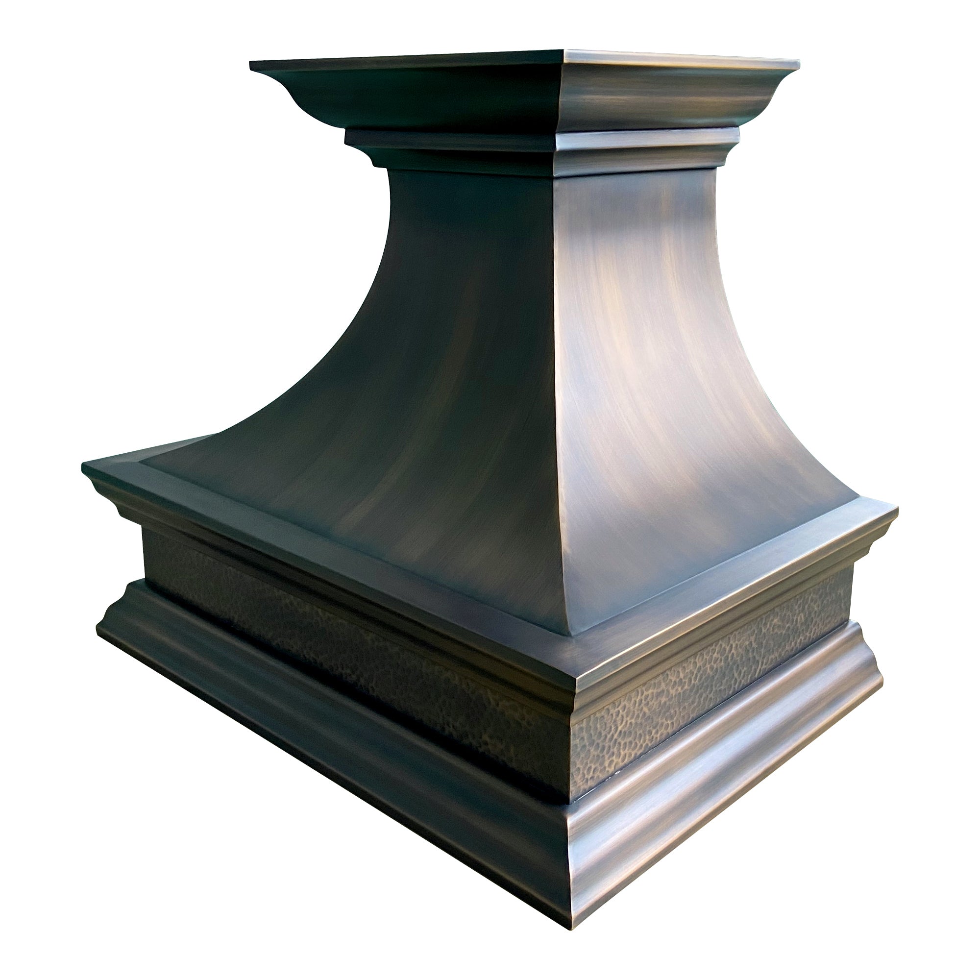 Handcrafted copper range hood
