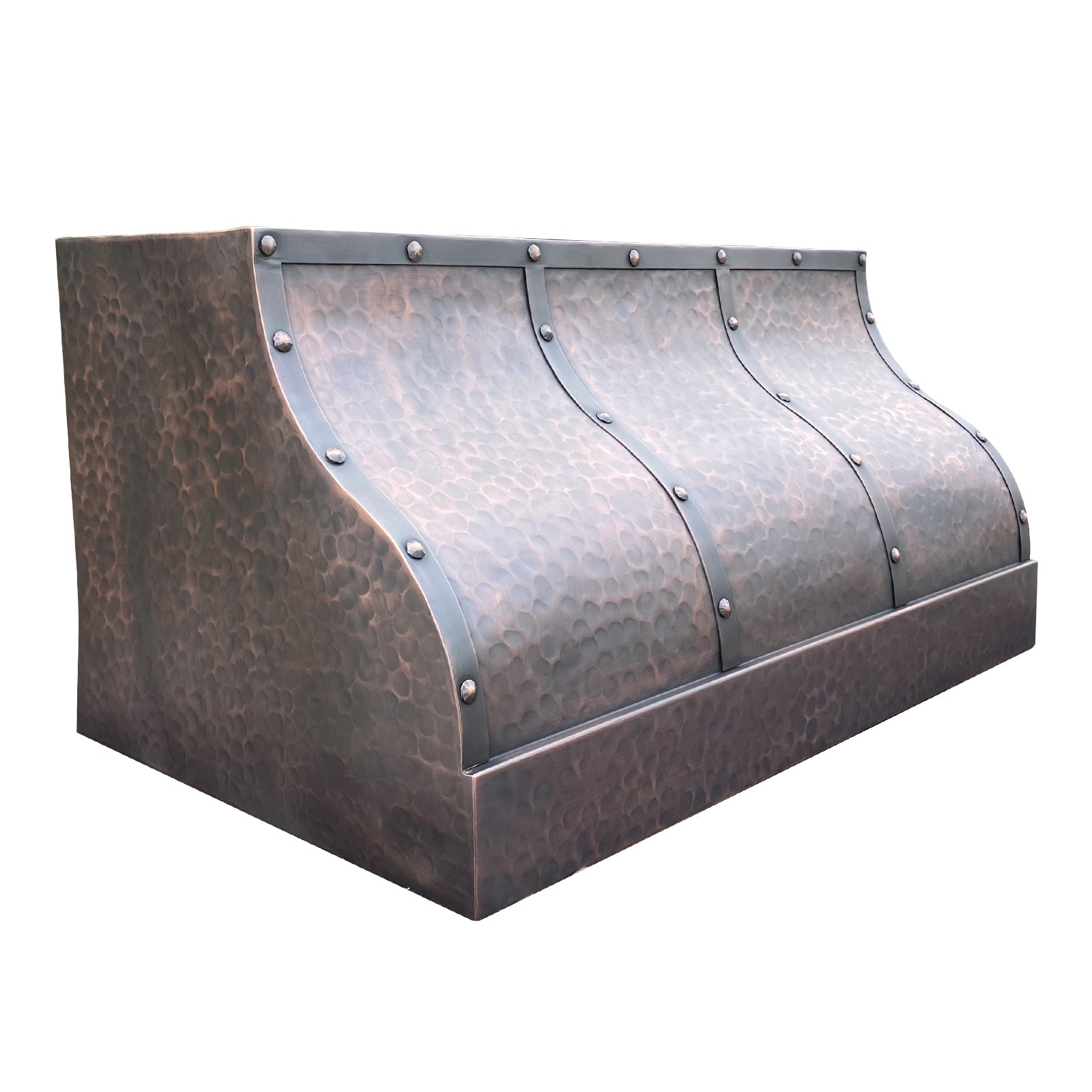 Handcrafted copper range hood
