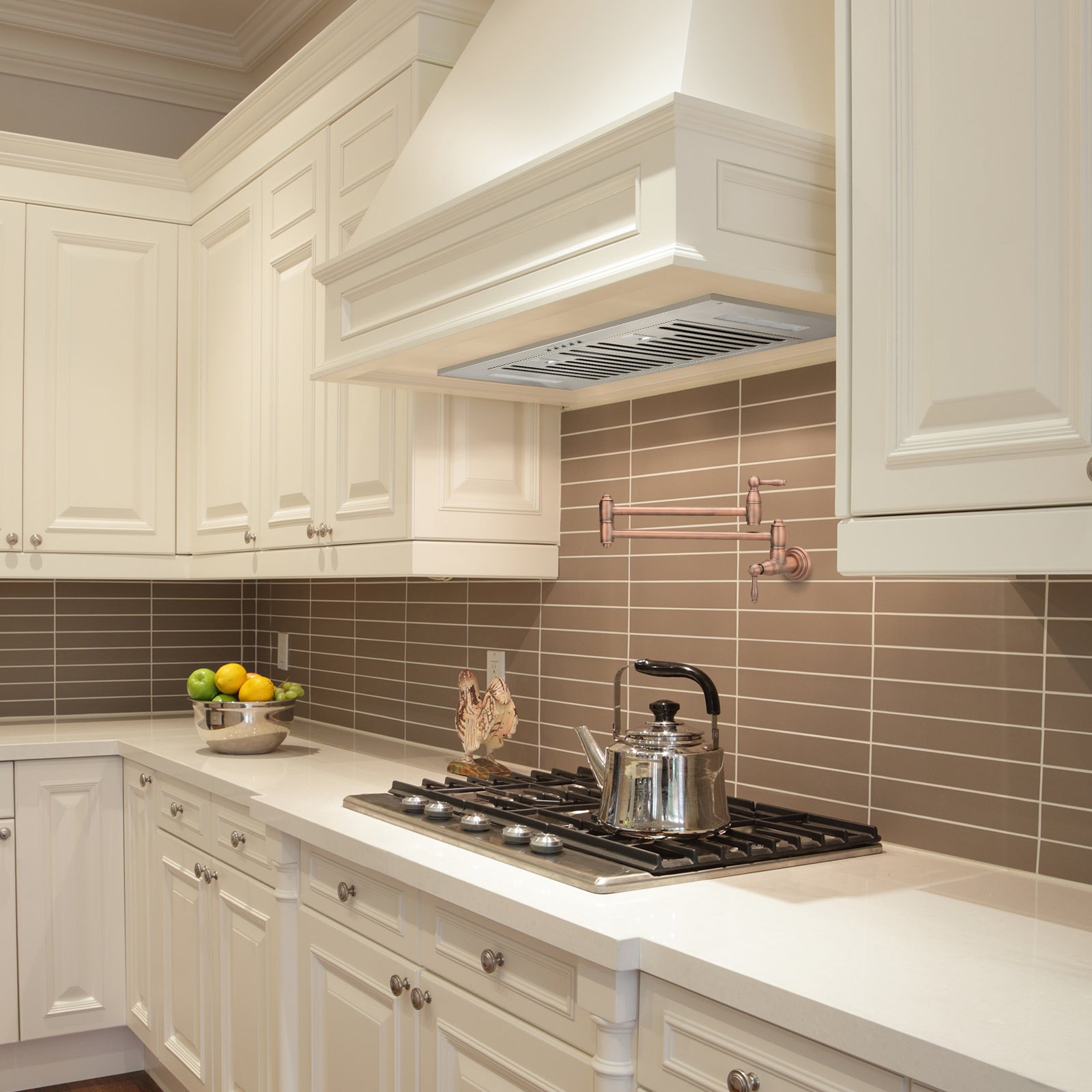 30“ Range Hood Insert, 600 CFM Built-in Stainless Steel Kitchen Hood with LED Lights - AK-HOOD-30