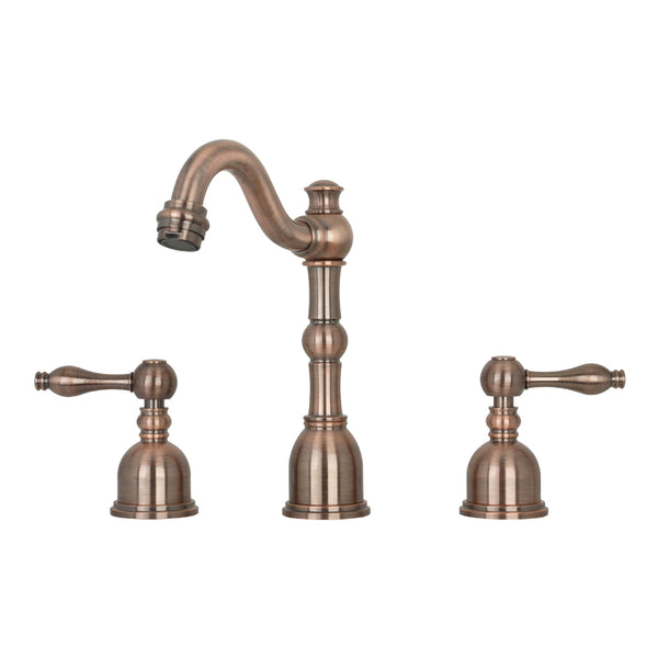 Two-Handle Copper Widespread Bathroom Sink Faucet