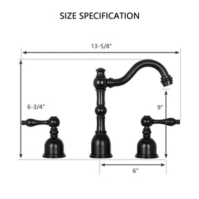 Two-Handle Matte Black Widespread Bathroom Sink Faucet - AK41518MB
