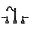 Two-Handle Matte Black Widespread Bathroom Sink Faucet - AK41518MB