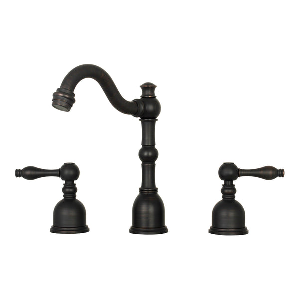 Two-Handle Copper Widespread Bathroom Sink Faucet