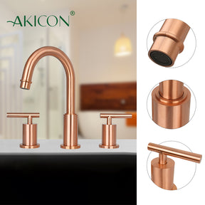 Two-Handle Copper Widespread Bathroom Sink Faucet-AK41566C