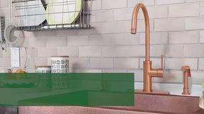 One-Handle Copper Widespread Kitchen Faucet with Side Sprayer-AK96966C