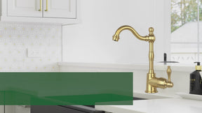 One-Handle Brushed Gold Widespread Kitchen Bar Faucet - AK96118P1-BTG