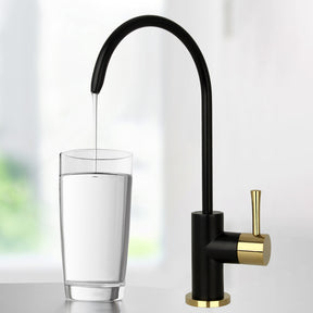 One-Handle Matte Black & Gold Drinking Water Filter Faucet Water Purifier Faucet - AK97703BLZG