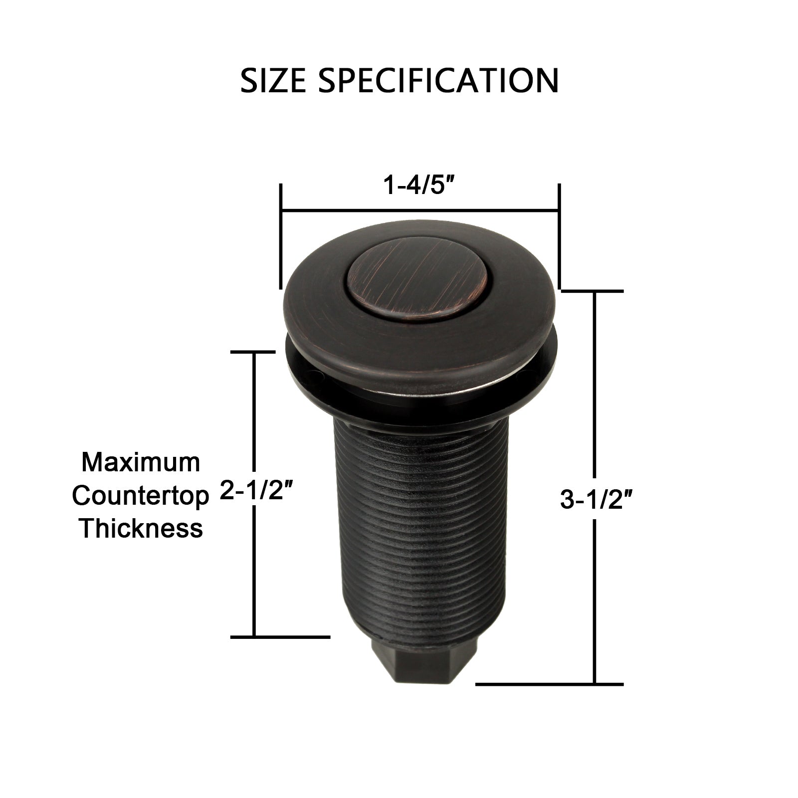 Oil Rubbed Bronze Garbage Disposal Air Switch with Air Hose - AK79001-ORB
