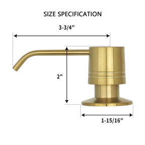 Built in Brushed Gold Soap Dispenser Refill from Top with 17 OZ Bottle - AK81002BTG