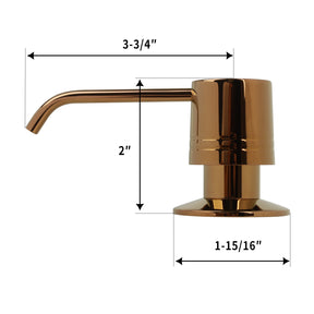 Built in Brushed Rose Gold Soap Dispenser Refill from Top with 17 OZ Bottle - AK81002RG