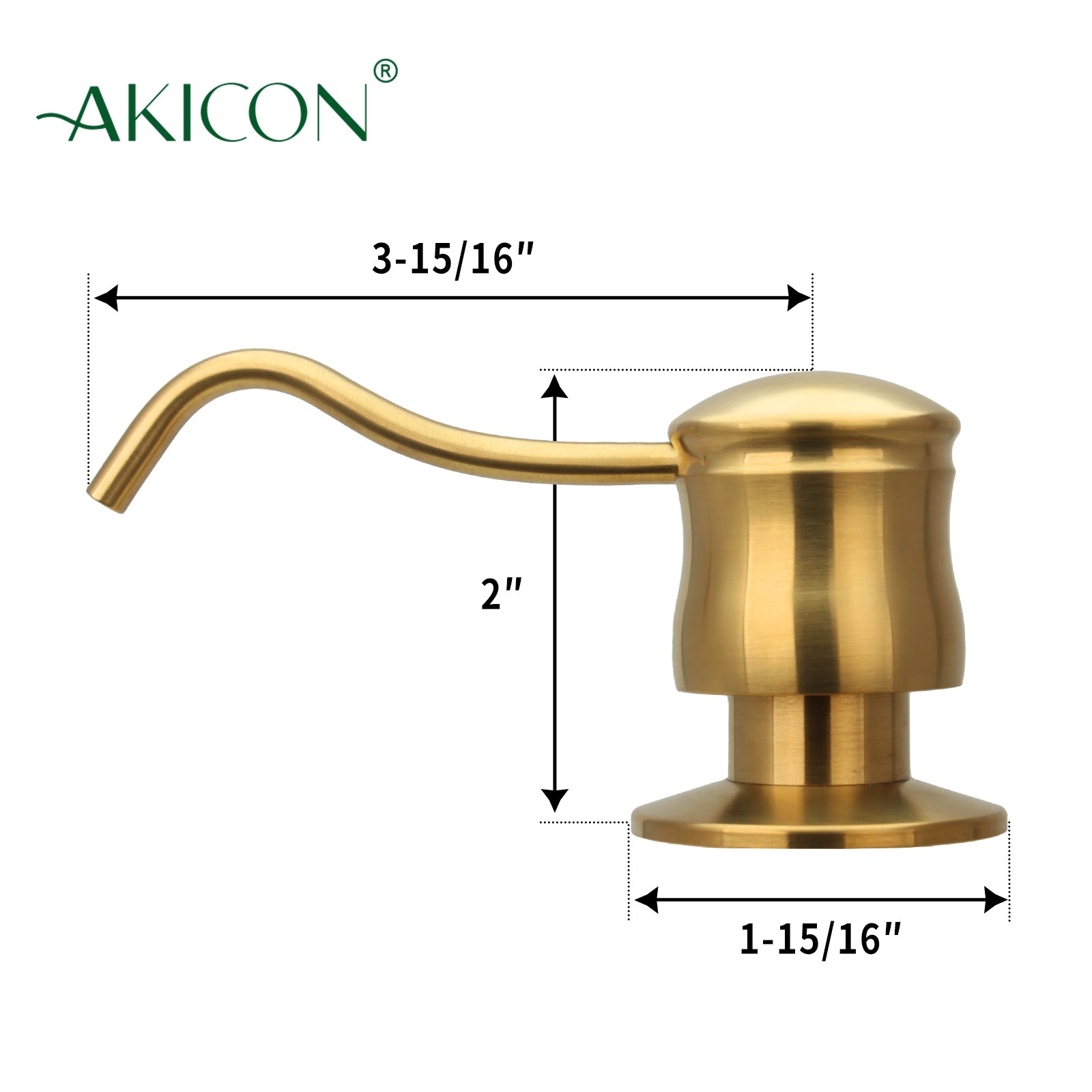 Built in Brushed Gold Soap Dispenser Refill from Top with 17 OZ Bottle - AK81006BTG