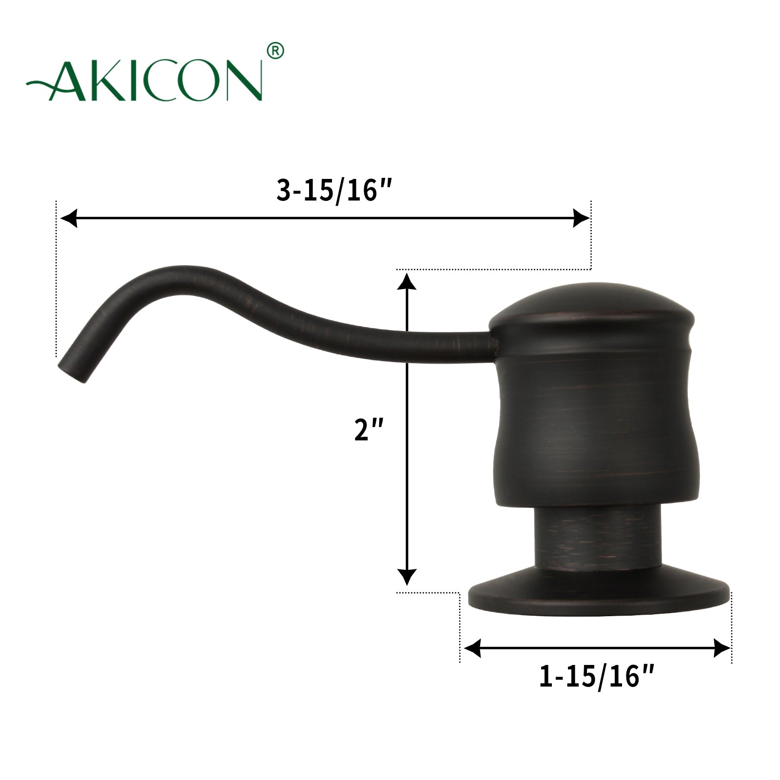 Built in Oil Rubbed Bronze Soap Dispenser Refill from Top with 17 OZ Bottle - AK81006ORB
