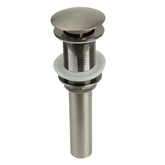 Brushed Nickel Push Button Bathroom Sink Drain Stopper Without Overflow - AK82001BN