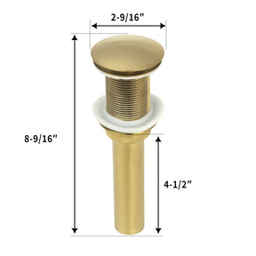 Brushed Gold Push Button Bathroom Sink Drain Stopper Without Overflow - AK82001BTG