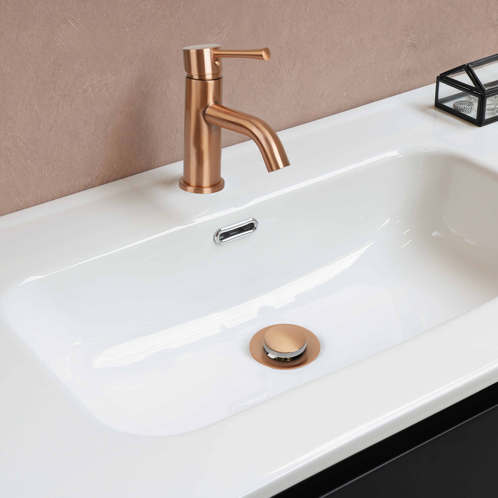 Copper Pop up Drain Stopper With Overflow - AK82003C