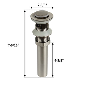 Brushed Nickel Pop up Drain Stopper With Overflow - AK82003BN